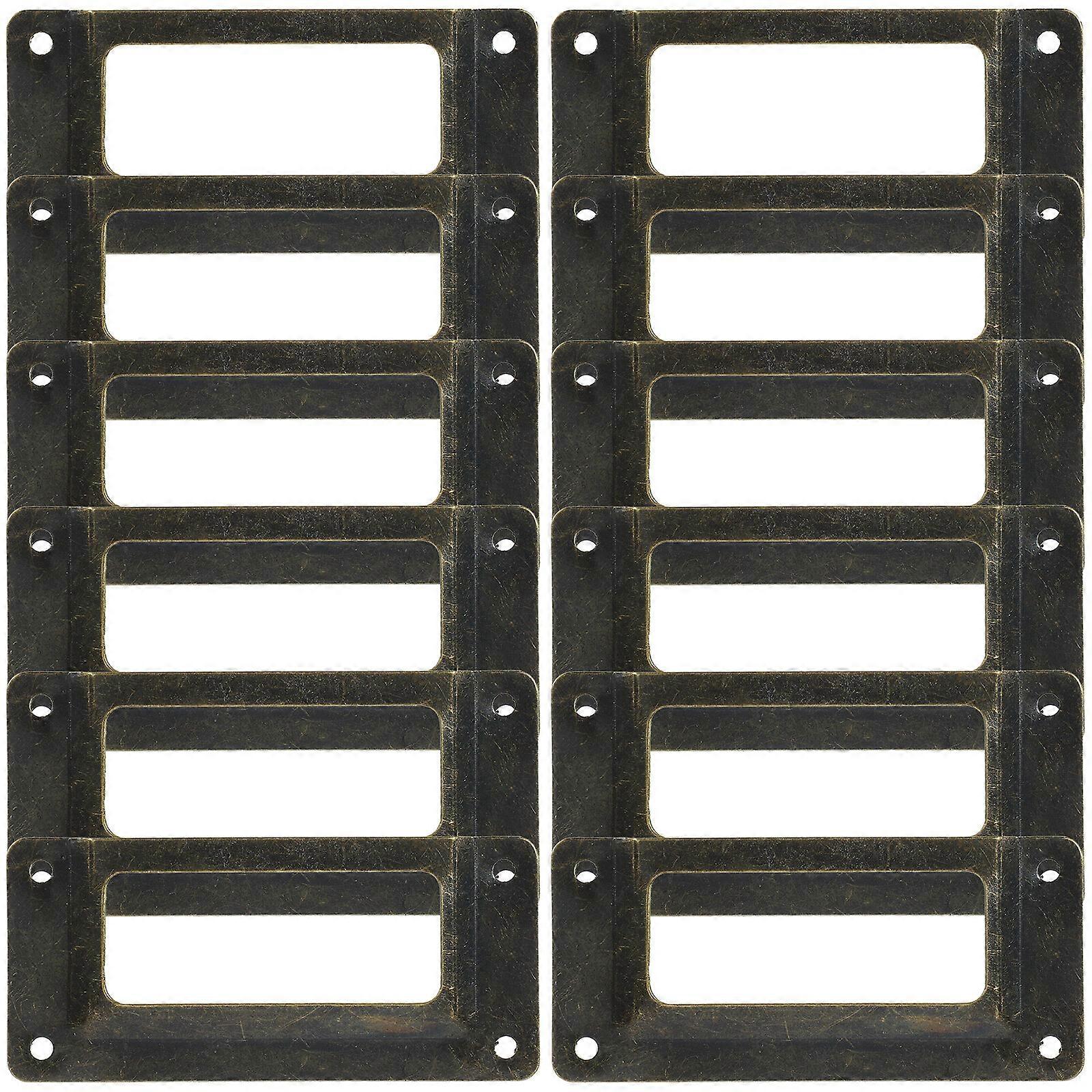 12Pcs Label Frame Card Holders Drawer Retro Cupboard File Name Card Holders