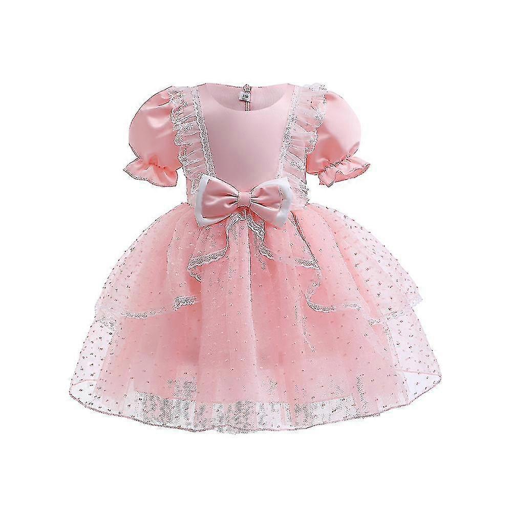 女の子プリンセスチュールツツドレスキッズバースデーパーティーボウガウン