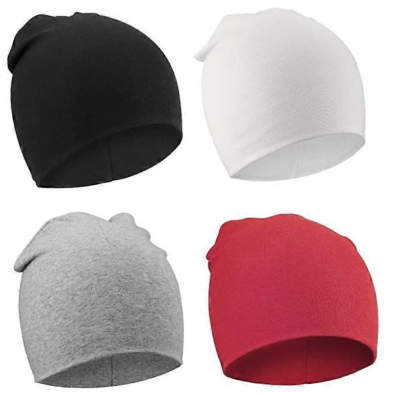 Unisex Beanie Hats, Boys Spring Hat, Toddlers, Reversible, Jersey Slouch Beanie, Clothing, Unisex, Infant Hat, Nursery Hat, Pack of 4,D