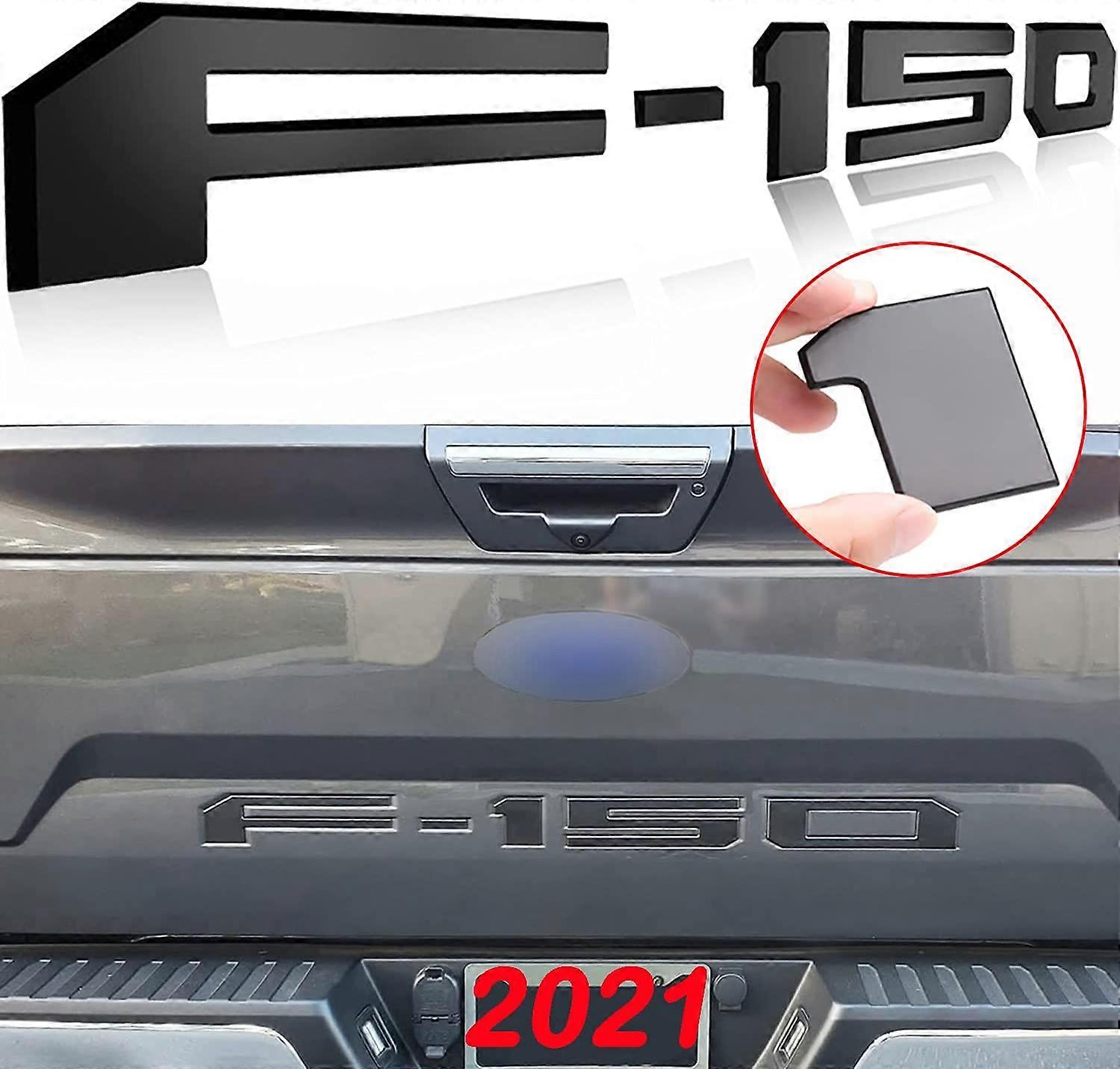 Tailgate Insert Letters Rear Emblems, Plastic Inserts with 3M Adhesive 3D Raised Backing Replacement for 2021 2022 Car Letter Decal - Matte Black