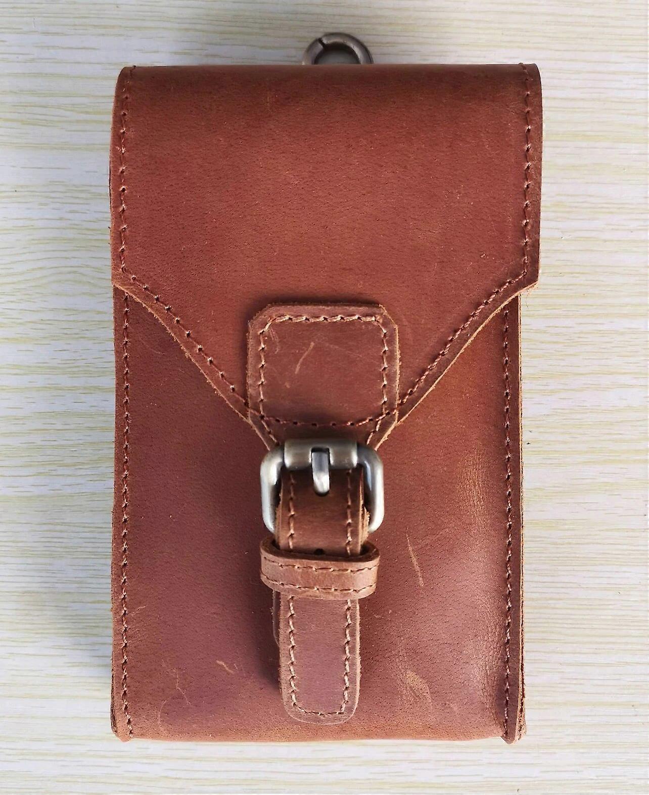 2017 New Men's Genuine Crazy Horse Leather Waist Bag Hip Travel Bum Belt Loops Pack Phone Pocket Wallet Purse For Men B2095