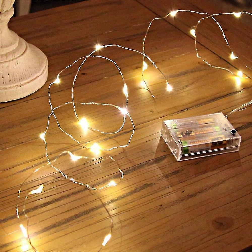 Led String Lights Decorative, Copper Wire Light For Bedroom,wedding 2m Warm White