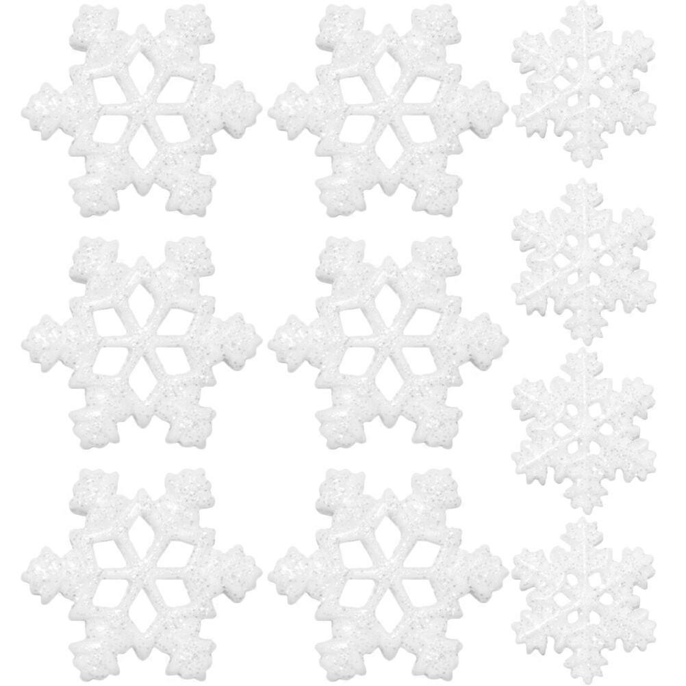 40pcs Snowflake Shaped Adornment Phone Case Decor Resin Snowflake DIY Material
