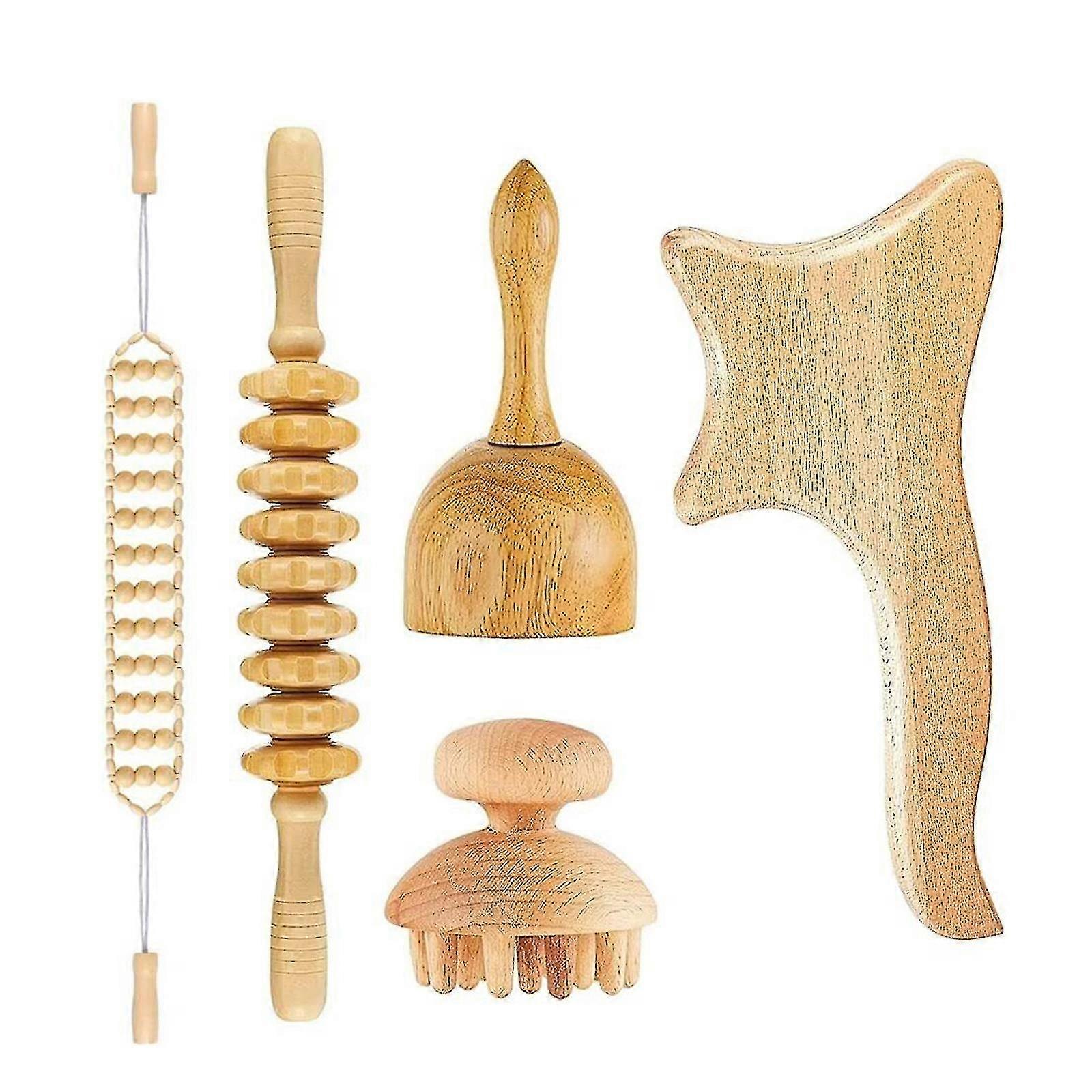 Wood Therapy Kit: 5-in-1 Maderoterapia Massage Tools
