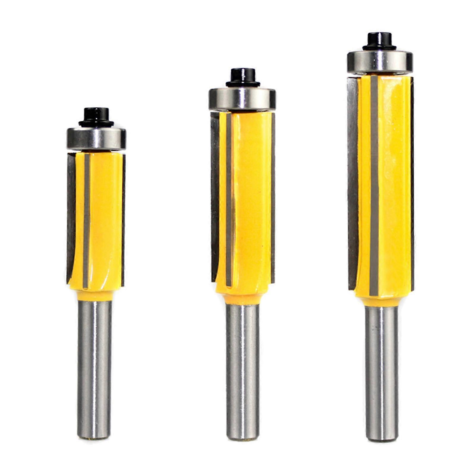 3Pcs 4 Flute Router Bit Cemented Carbide Accurate Smoothly Trimming Woodworking Router Bit