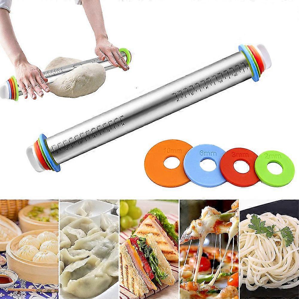 Rolling Pin - Cookie Rolling Pin Stainless Steel Rolling Pin 17 in Adjustable Rolling Pins