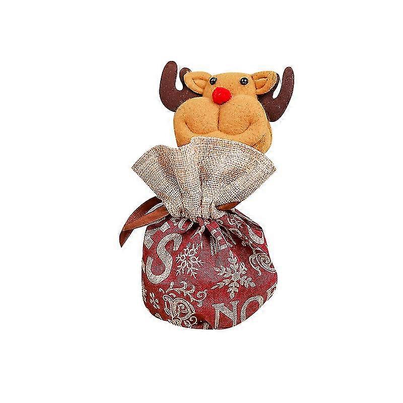 Christmas Candy Bag With Drawstring Reusable Fabric
