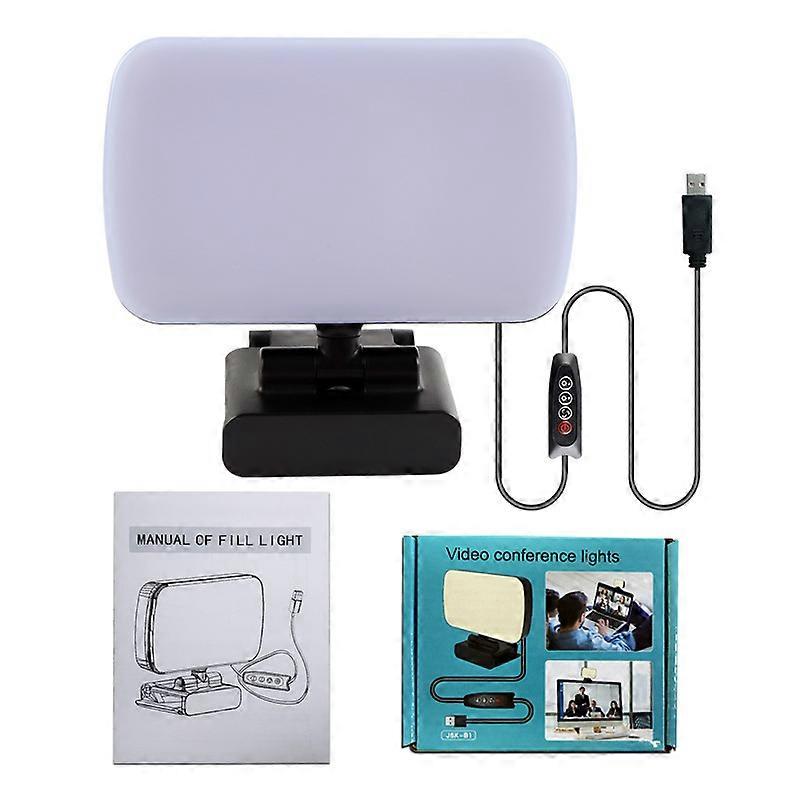 Video Conference Light Kit, Clip On Light for Laptop/Computer with 10 Brightness Levels and 3 Dimmable Colors Webcam Light