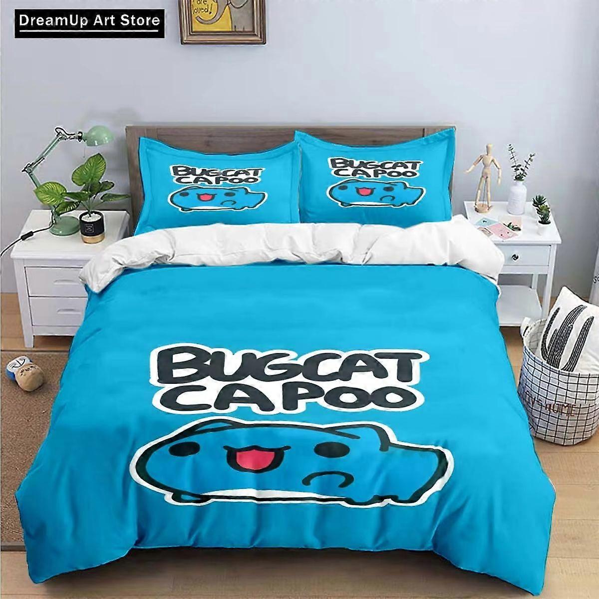A4143 ملاءات السرير KawaiiB-Bugcat Capoo نمط مجموعات مستلزمات السرير غطاء لحاف مجموعة لحاف مجموعة الفراش هدية عيد ميلاد فاخرة3 قطع الفراش