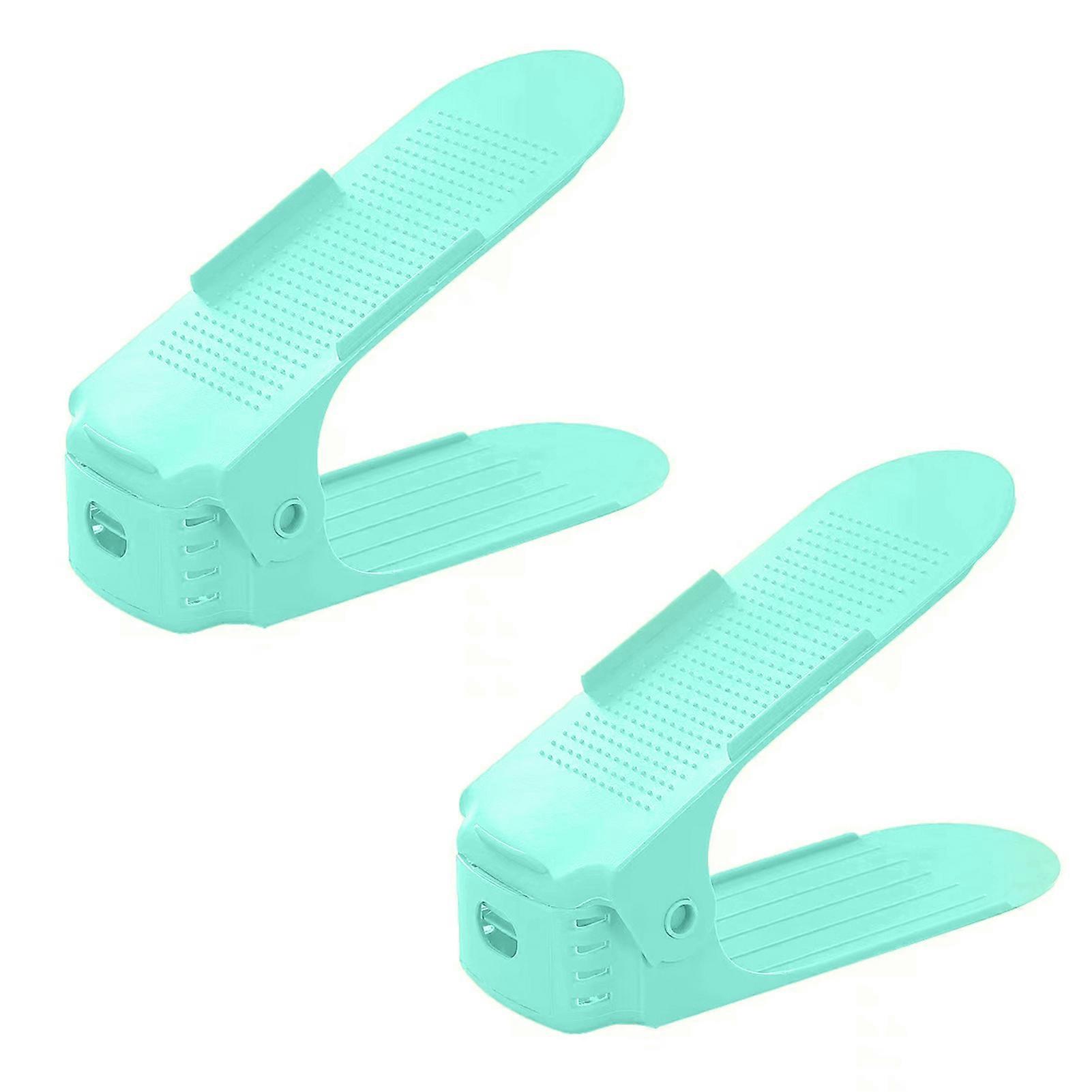 2Pcs Shoe Rack Double-Layer Shoe Holder Space-Saving Detachable Design Shoe Organizer for Household Dormitory