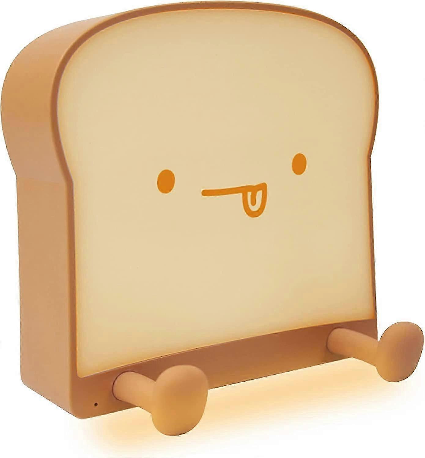 LED Toast Bread Night Light with Rechargeable and Timer Portable Bedroom Bedside Lamp