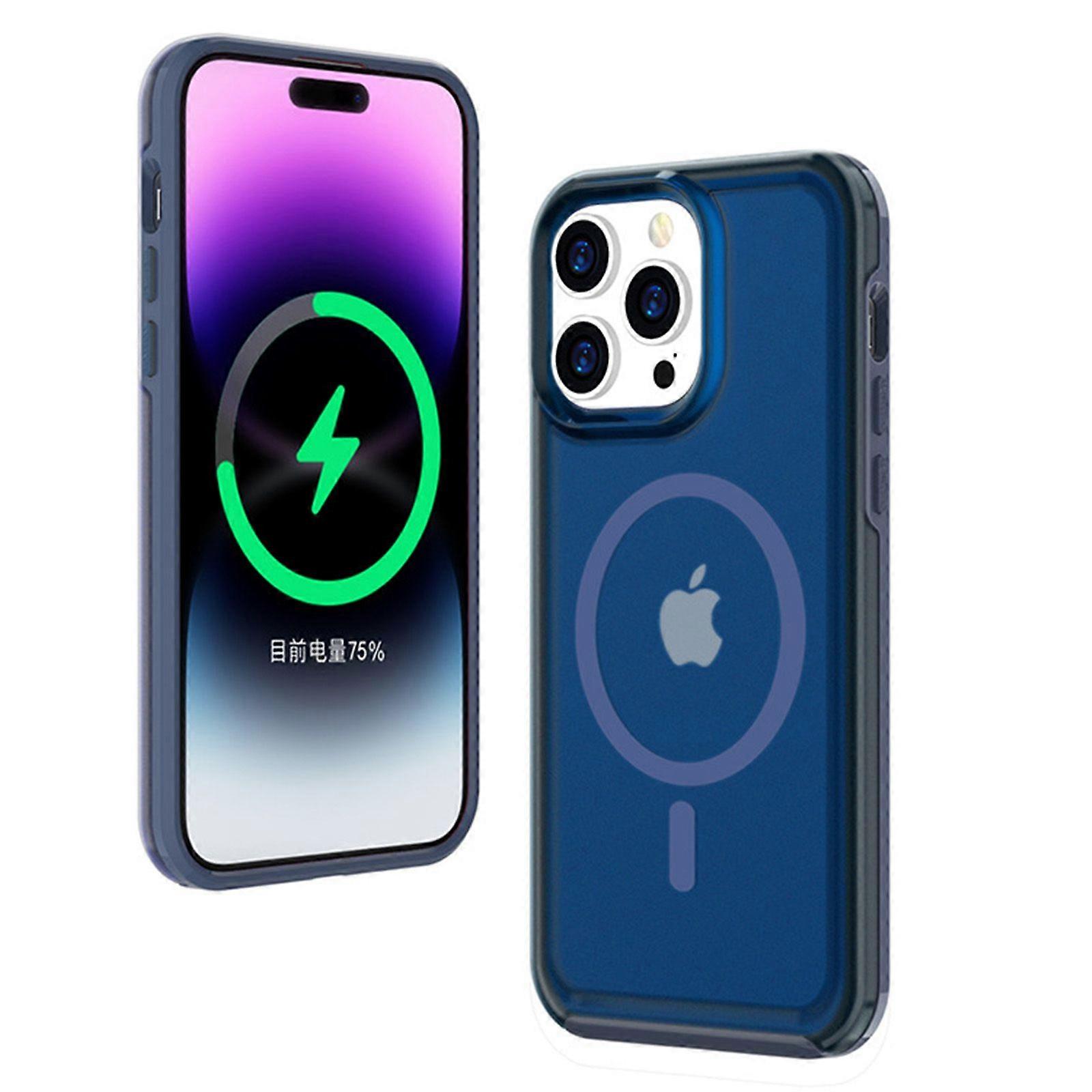 Magnetic Magsafe Case for iPhone 15, Shockproof Military-Grade Protective Phone Case TPU Bumper Translucent Matte Cover