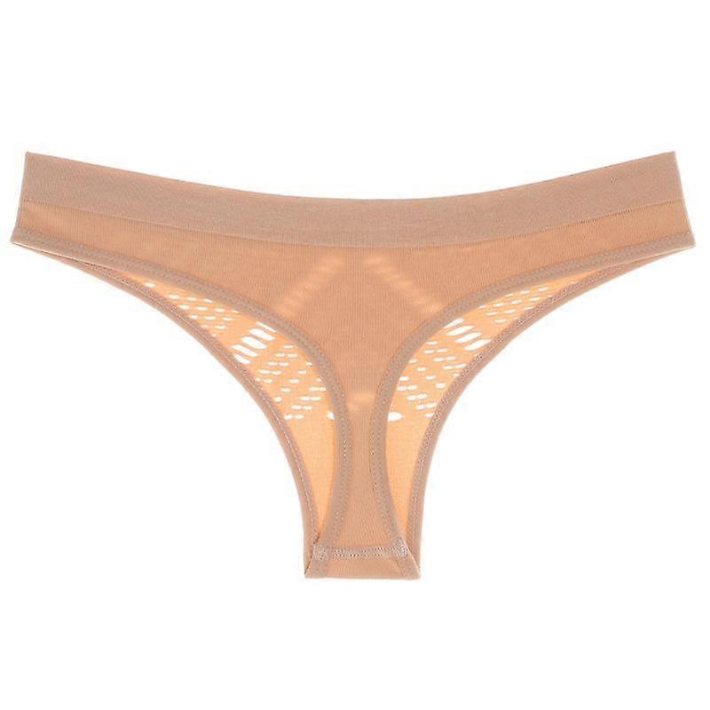 Sexy Hollow Out Briefs Women's Underwear Mesh Thong Middle-waist Large Size Panties Breathable Comfortable Fashion 6 Color T-pants