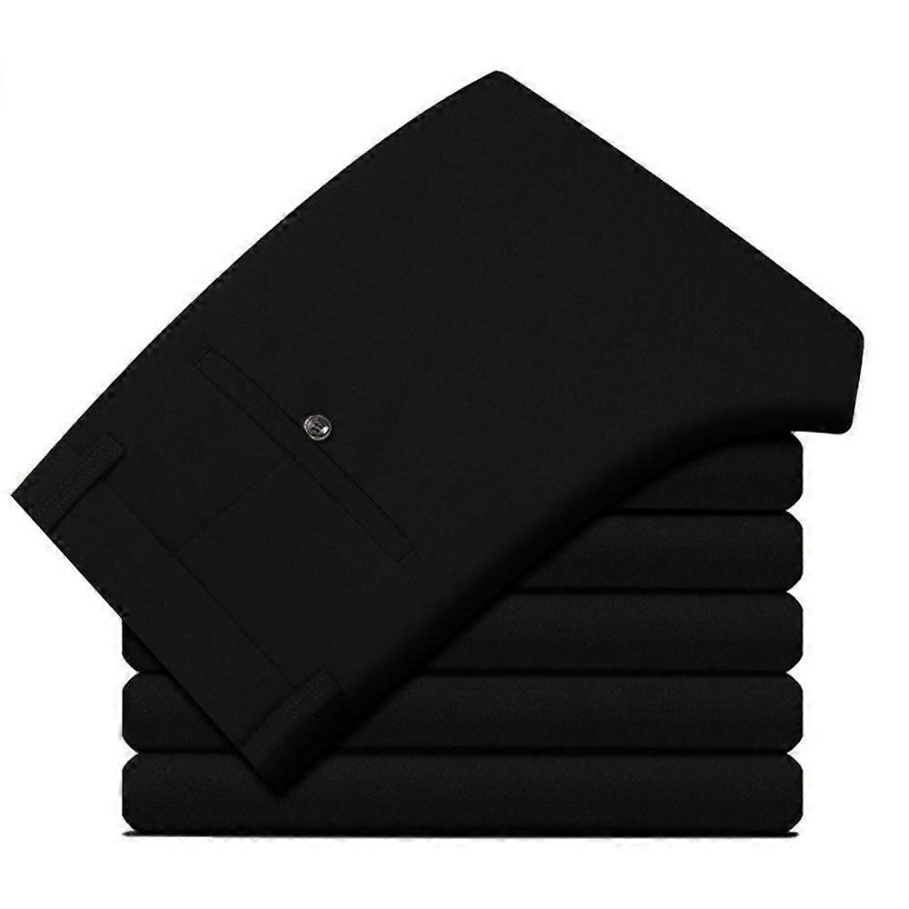 Men's Suit Pants Summer Autumn Business Casual Long Pants Men's Elastic Straight Formal Pants Breathable Lightweight
