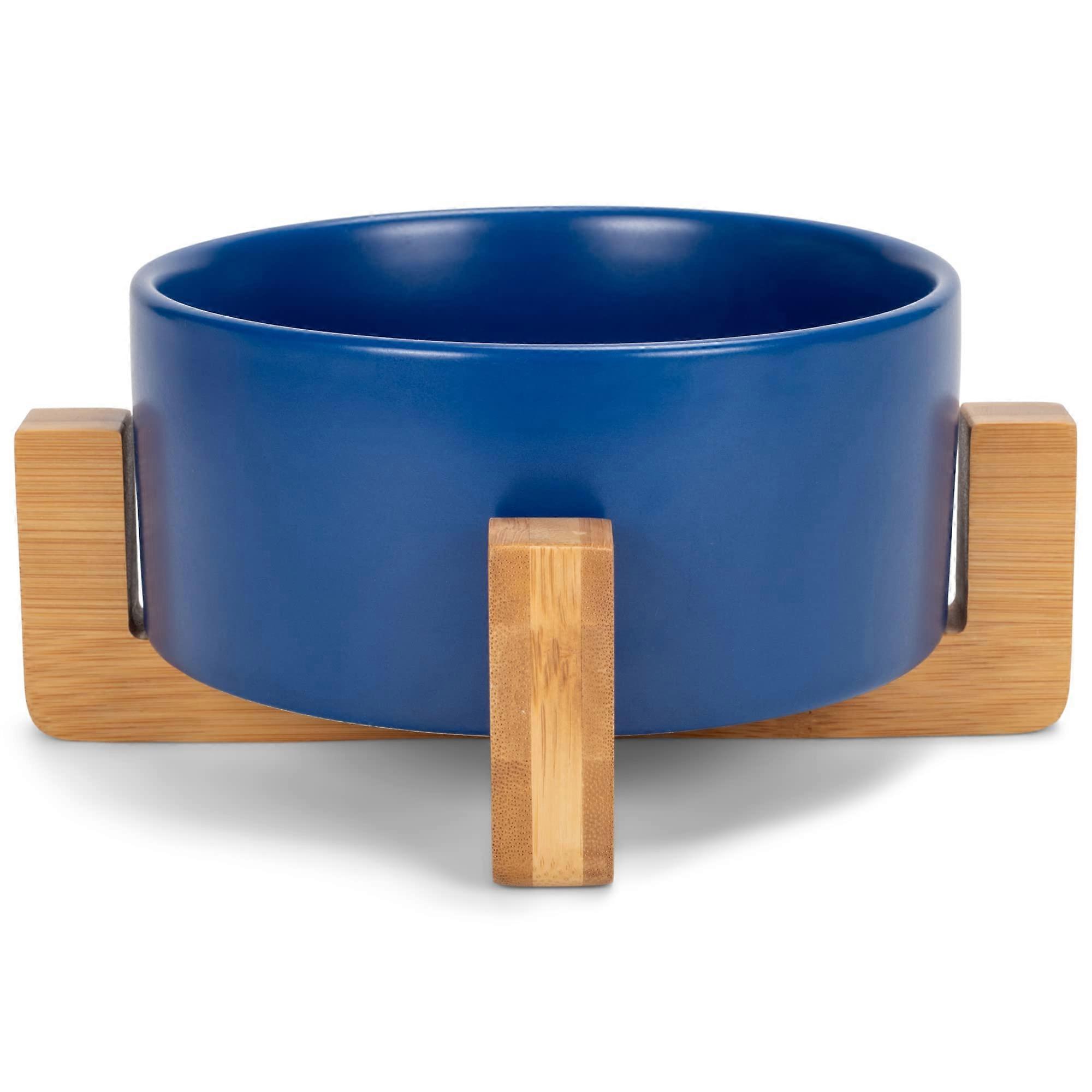 Small Navy Pet Bowl for Dogs and Cats 6 Inch