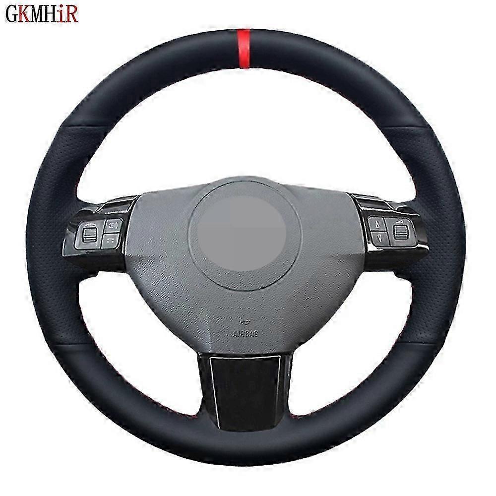 Svart Konstläder DIY bil ratt täcka för Opel Astra (h) Signum Corsa 2004-2009 Zaflra (b) 2005-2014 Vectra (c)