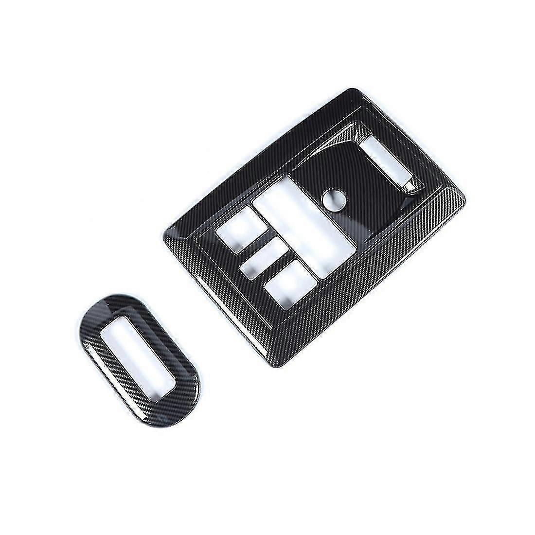 Front Rear Reading Lamp Stickers For Dodge Ram 10-15, Carbon Fiber