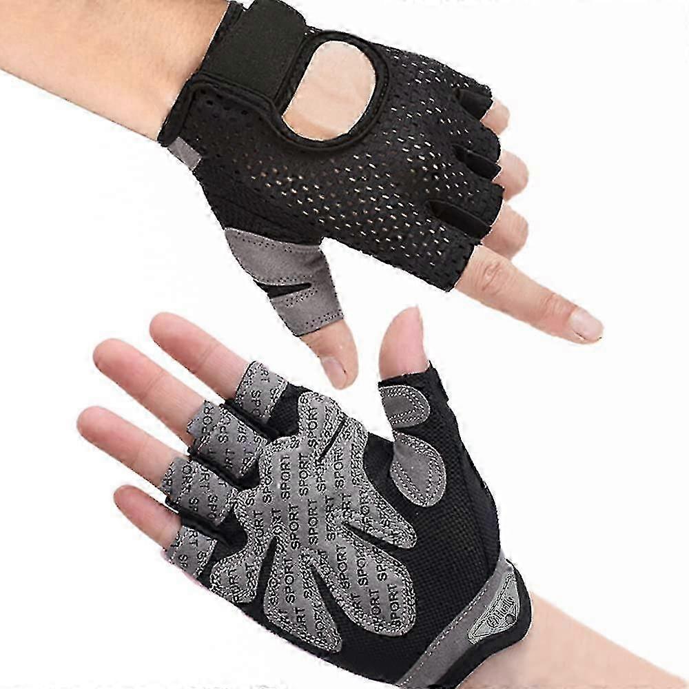 Fitness gloves, training gloves, non-slip weightlifting gloves, extra light and breathable(L)   -Sy