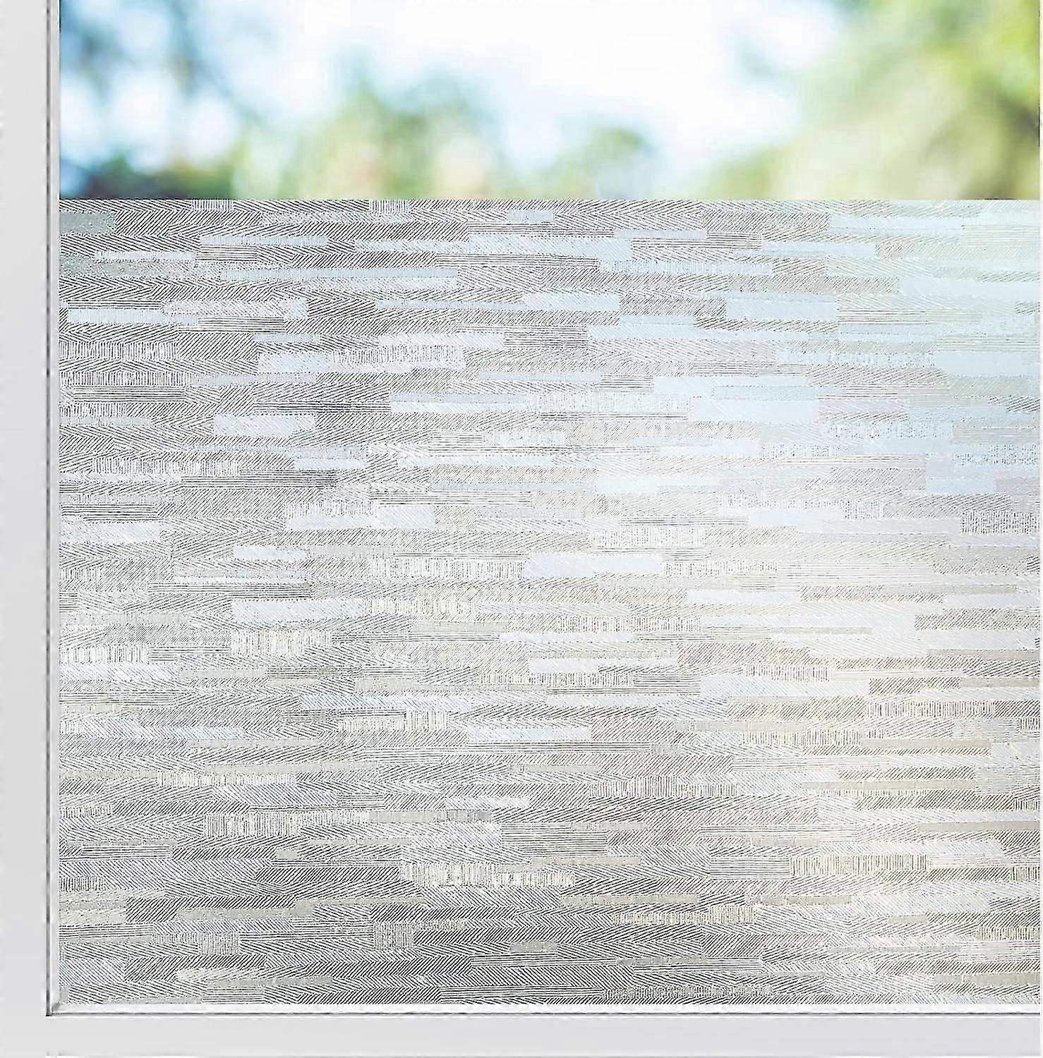 Window Privacy Film,Frosted Glass Window Film, No Glue Glass Door Film Static Cling,Sun Blocking Non Adhesive Window Clings
