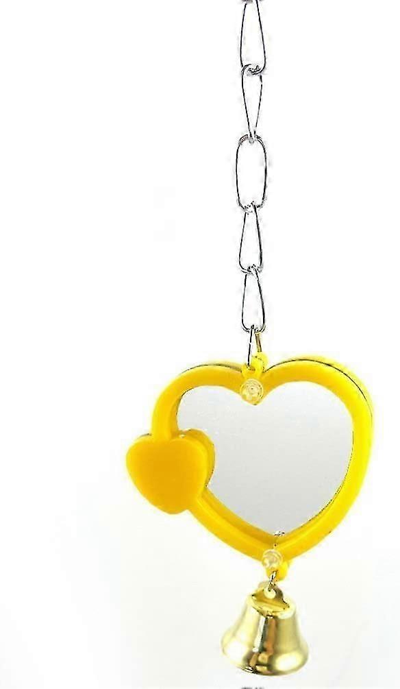 Parrot Toy Bird Toy Mirror Bird Mirror Heart Mirror, Color Random