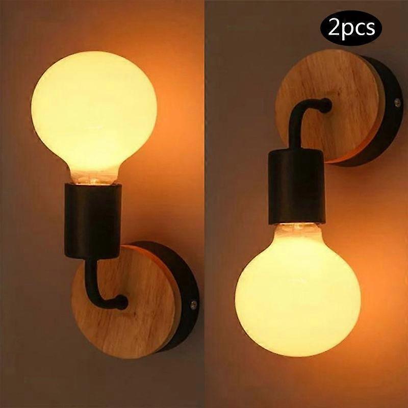 2PCS Bedside Wall Lamp Lighting Decor Wall Sconce Black