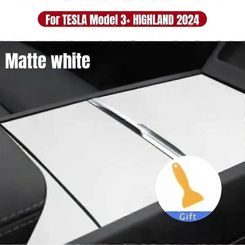 compatible for Tes-la Model 3+ Highland 2024 Center Console Panel Sticker Suede Film Carbon Central Control Cover Accessories