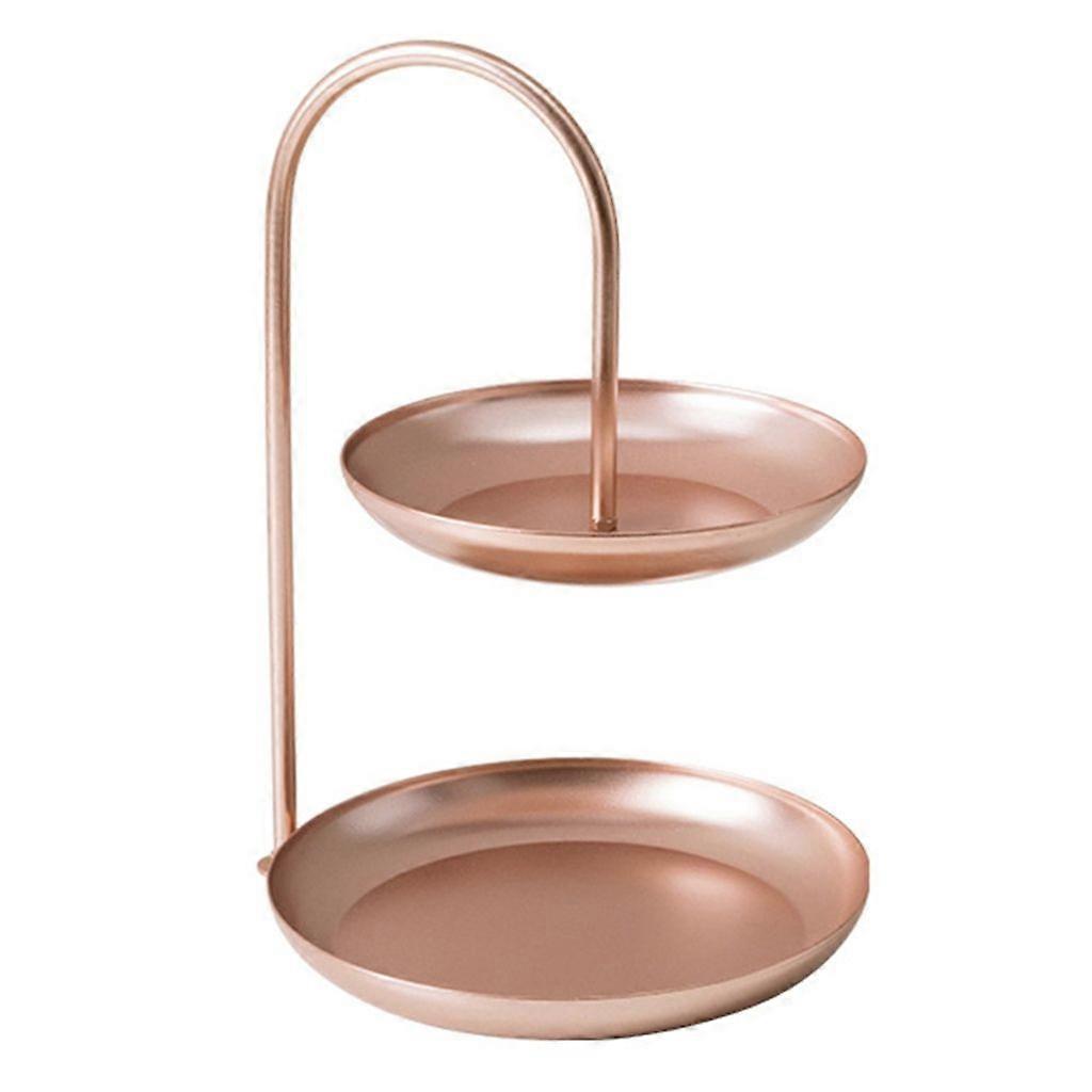 Metal Wire Fruit Basket Double Layer Countertops Stand Small Candy Holder