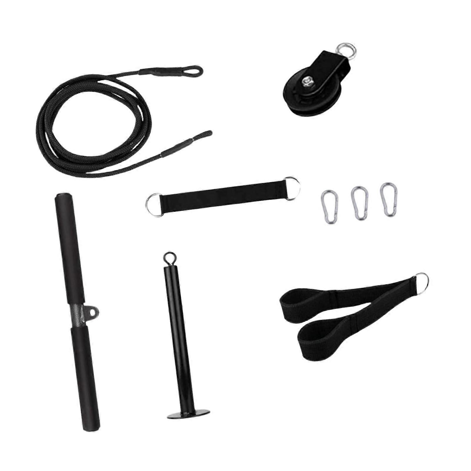 9Pcs Strength Training Kits Cable Pulley Attachment for Back Biceps Home Gym