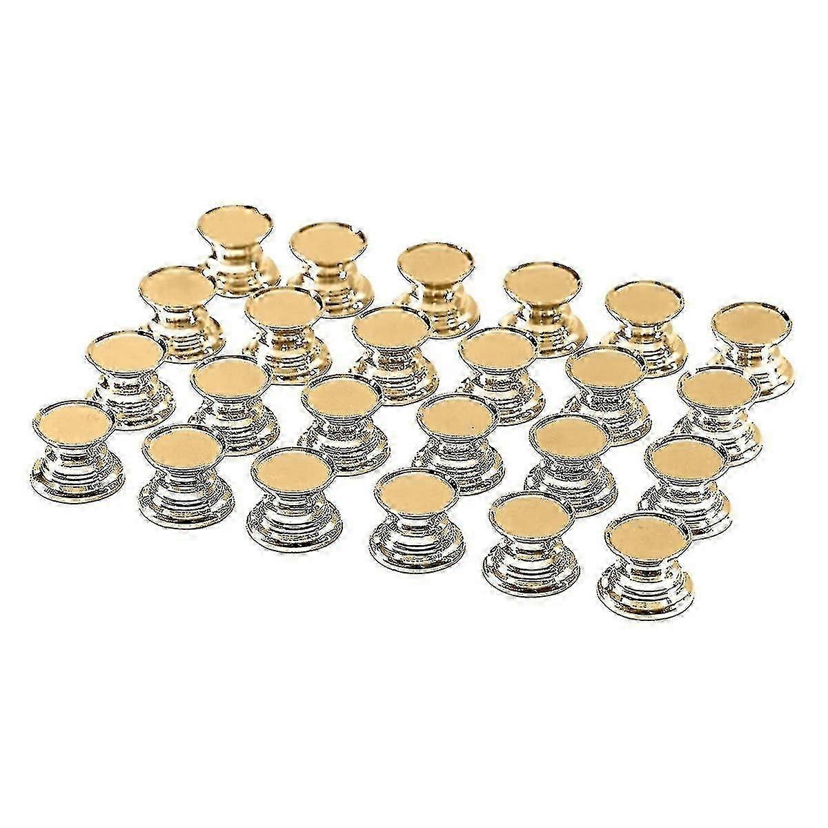 24pcs Diy Crystal Epoxy Resin Drawer Knob Base, Drawer Handle Accessories, Diy Resin Handle Alloy B