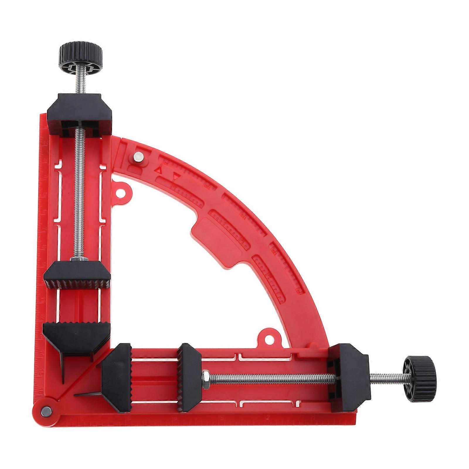 90 Degree Angle Clamp Inch Metric Dual-Scale Picture Frame Carpentry Clamps Right Angle Clip Adjustable Woodworking Tool Red