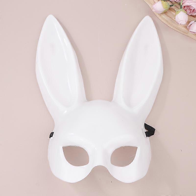 Half Face Rabbit Mask Black White Halloween Mask Christmas Bar Masquerade Party Rabbit Ears Masks Sexy Cosplay Props