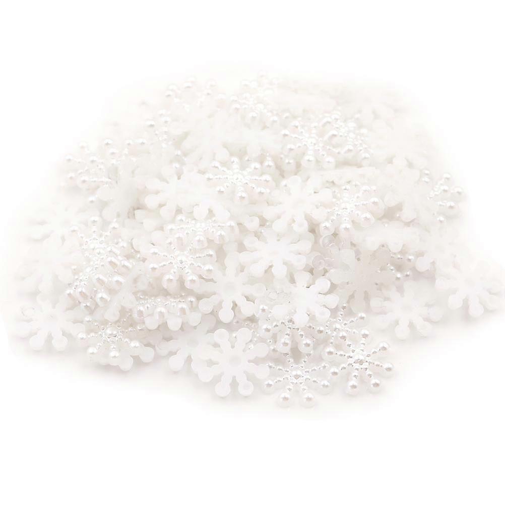100 X Snowflake Flatback Embellishments Christmas Craft Diy Tools
