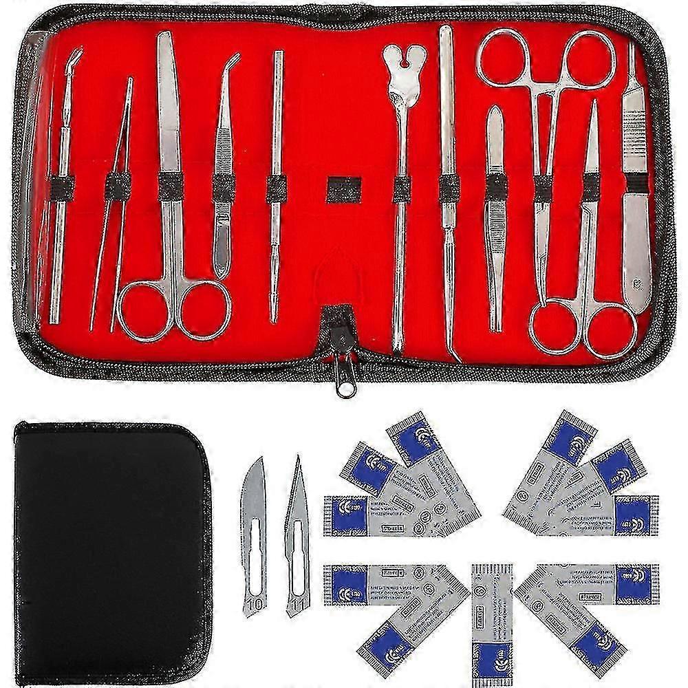 22pcs Advanced Dissection Kit Biology Lab Anatomy Dissecting Set With Stainless Steel Scalpel Knife Handle Blades_LL_a05