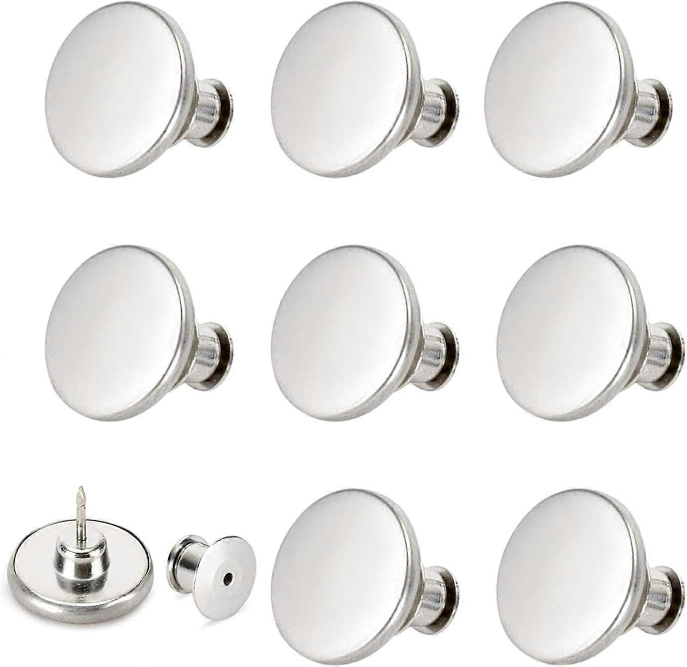8 Sets Jean Buttons pins No Sew Instant 17mm Replacement Button Adjustable Pants Buttons Kit