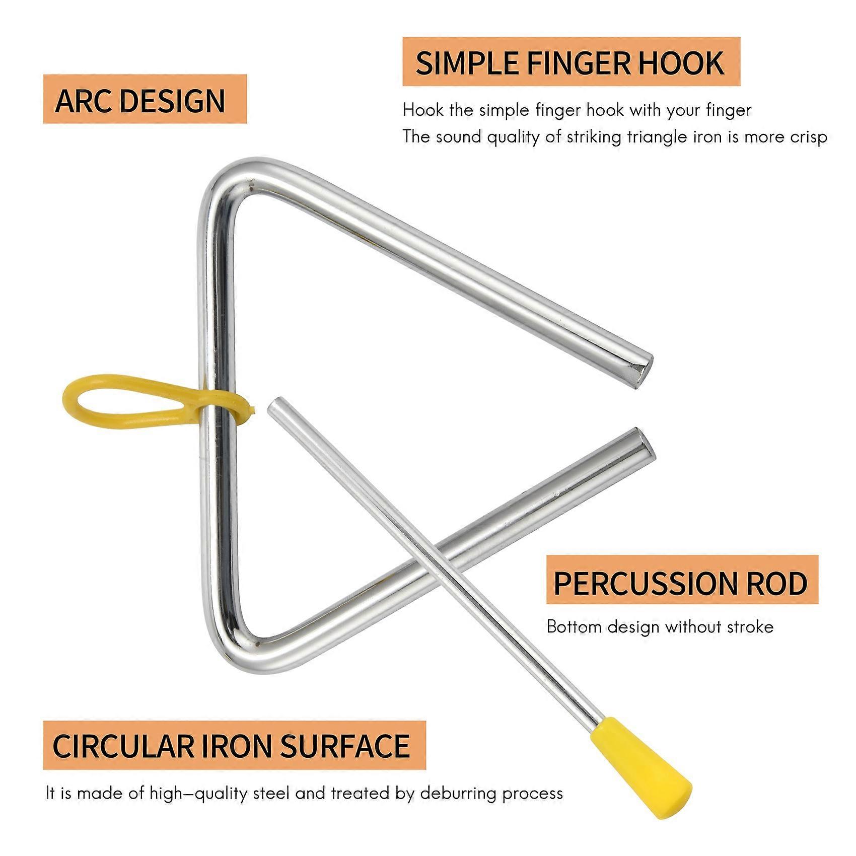 Music Triangle Inst ent Set, Hand Percussion Triangle Children Musical Inst ent with 3 Pack Tria