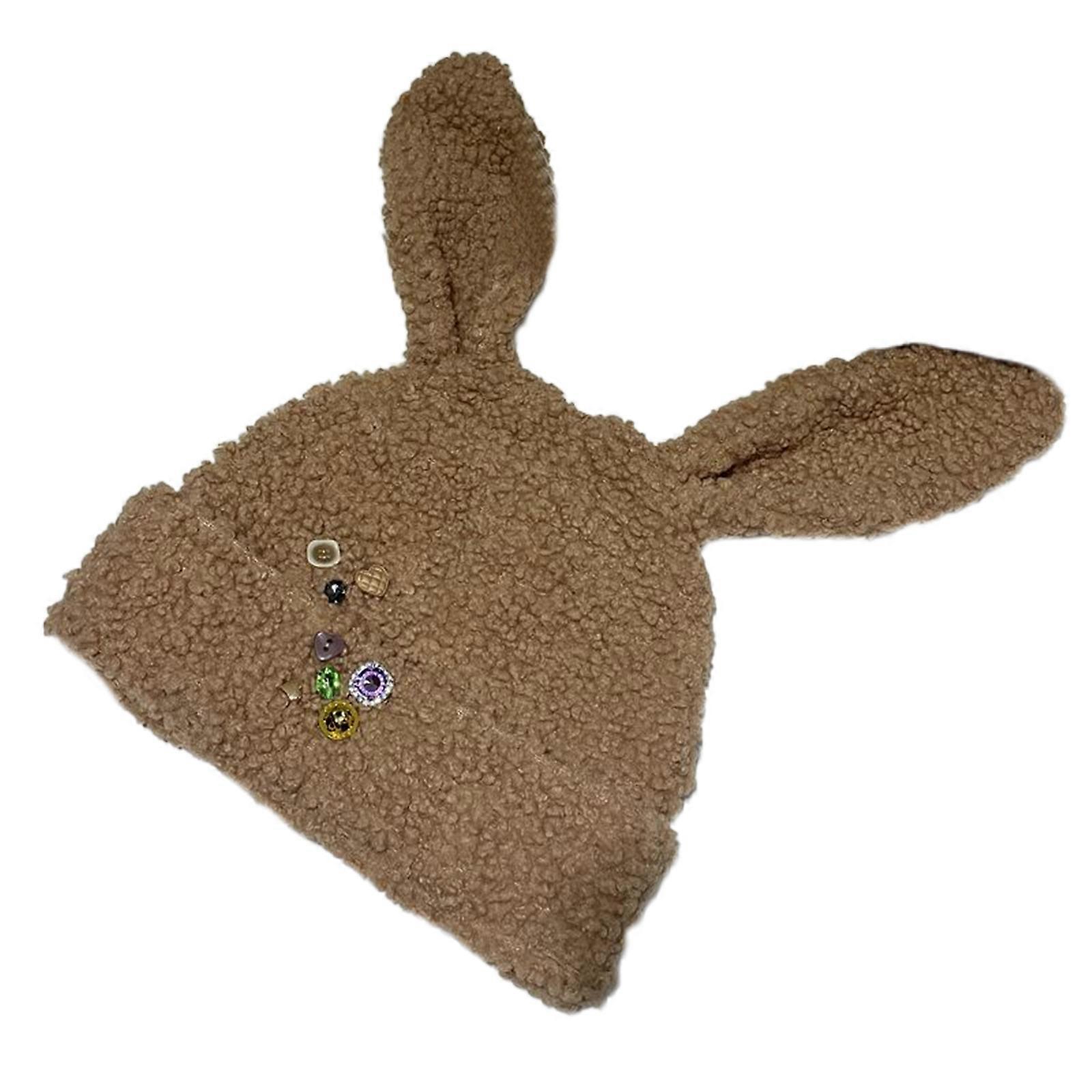 Hasenohrmütze Hasenmütze Hasenohrmütze Niedliche Hasenmütze Plüschhasenmütze Skullies Beanie Langohrmütze Hasenmütze Khaki