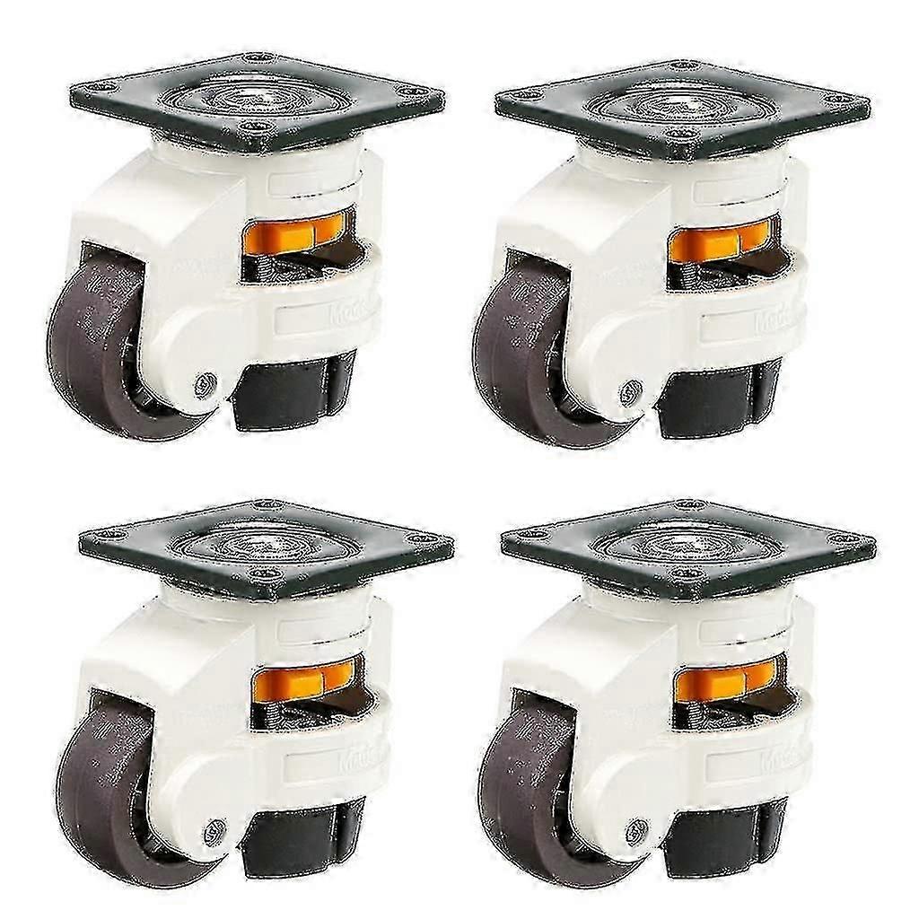 4st möbelhjul, svängbart hjul, 60f infällbara nivelleringshjul, nylonaluminiumlegering, 250 kg lastkapacitet per hjul