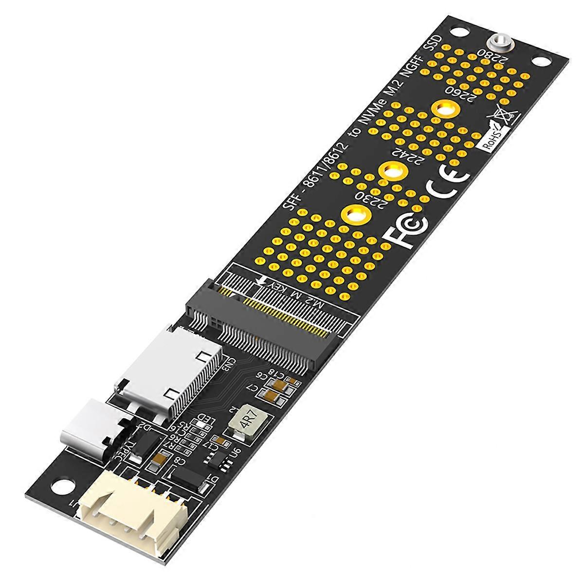 M.2(NGFF) NVMe SSD から SFF-8611/8612 アダプタ拡張ライザーカード