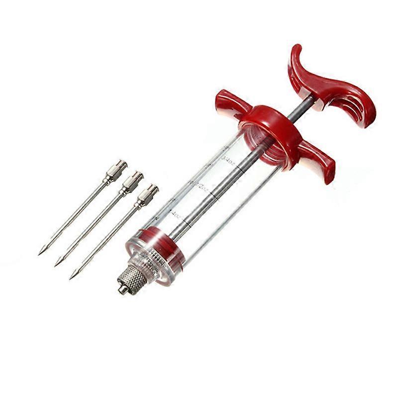 Meat Injector Syringe - 3 Marinade Injector Needles for BBQ Grill, Seasoning Injector for Meat , Eas