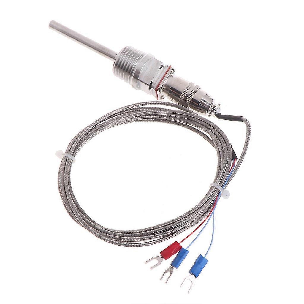 RTD Pt100 Temperature Sensor Probe L 5cm 1/2" NPT Thread for w/ Detachable Conne Silver