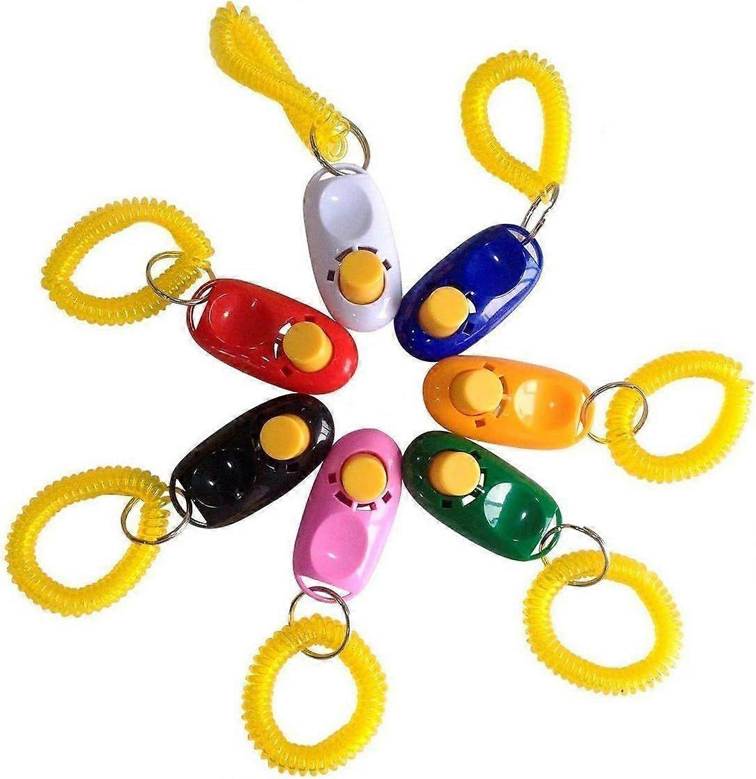 7-Pack Dog Clicker for Training with Wrist Bands, 2 Inches Multicolor, Pet Cat Dog Training Clickers & Behavior Aids, Convenient and Effective Clicker