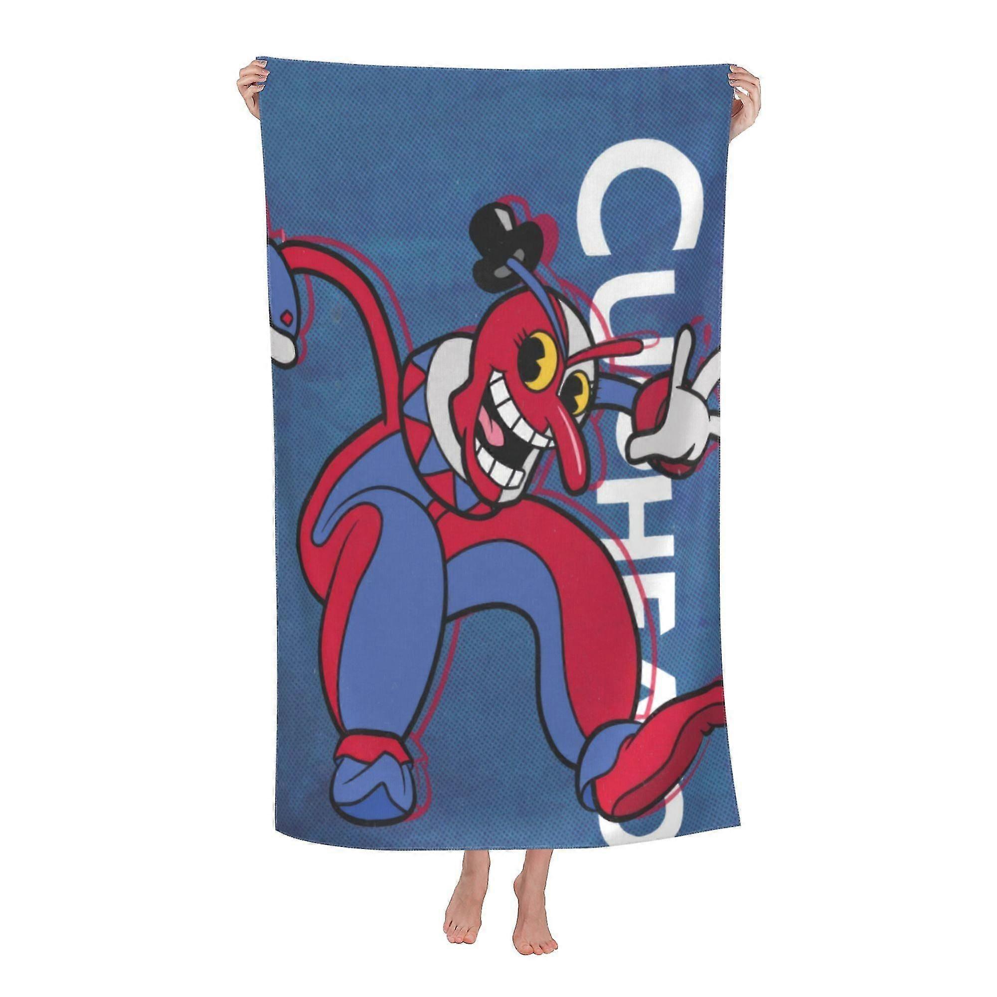 Cuphead Beach Towel, Large Microfiber Bath Towel