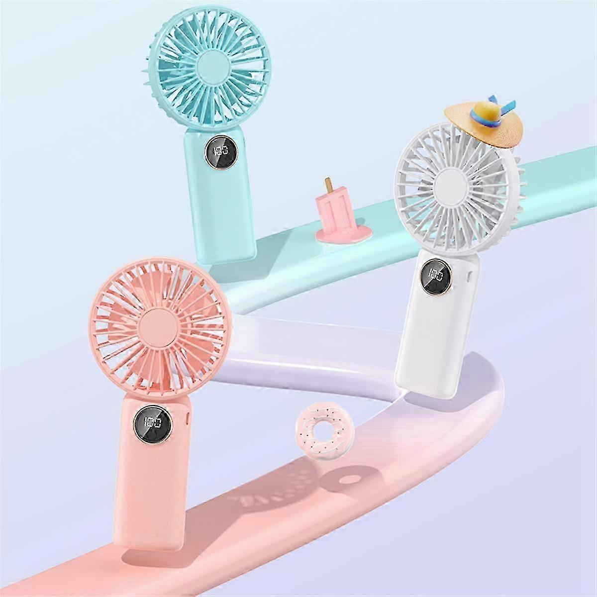 V12 Handheld Fan 5-Speed Portable with Stand