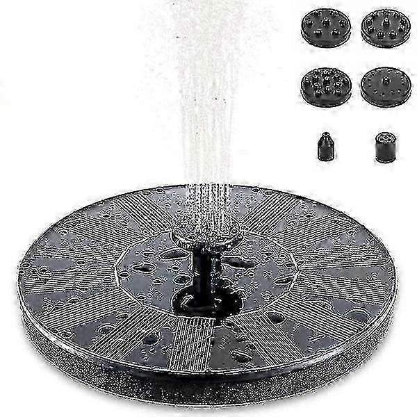 Springvand - Solcellefontæne / Vandfontæne Solcelle - 16 cm Sort