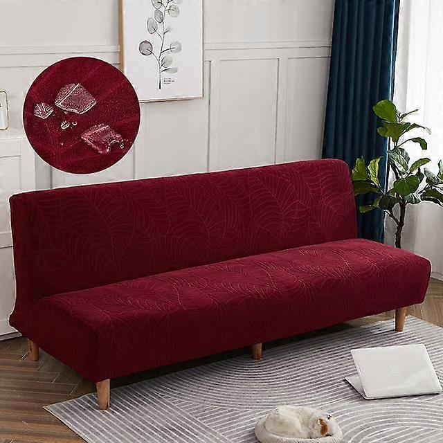 Waterproof Sofa Bed Cover Jacquard Solid Color Folding Sofa Cover Stretch Sofa Covers Without Armrests For Living Room