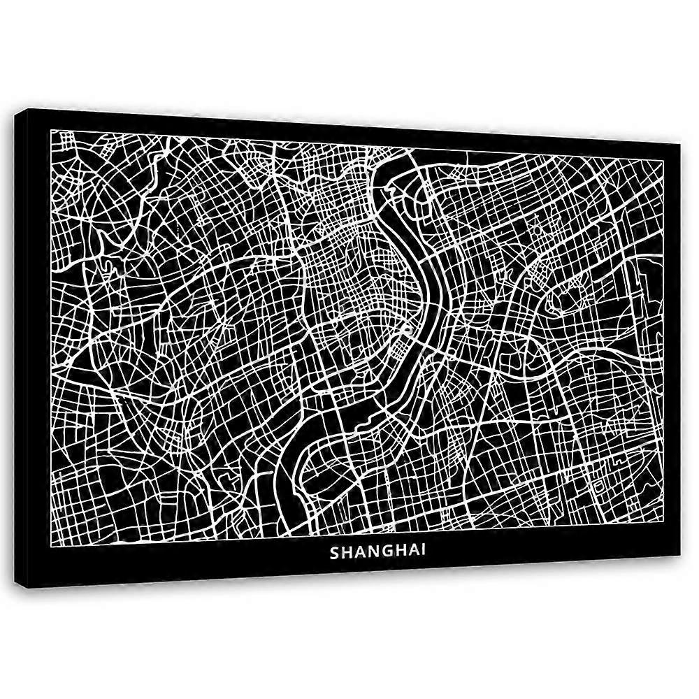 Tablou pe pânză, Shanghai - plan de oraș - 120x80