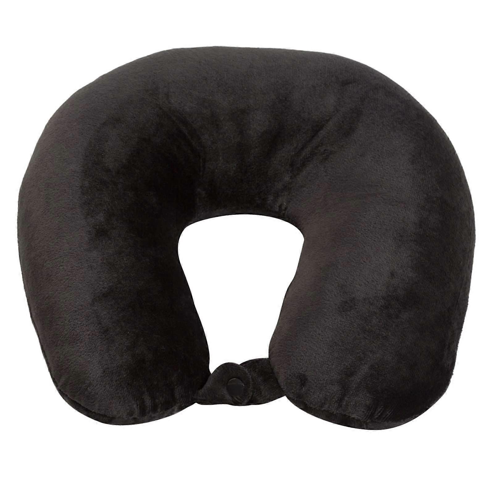 Soft Microfiber Feather Neck Pillow, Black