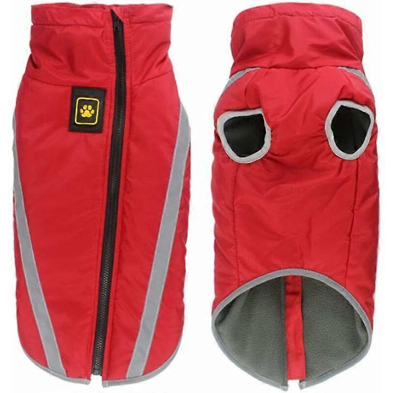 Warm waterproof and windproof dog jacket (red 6XL)