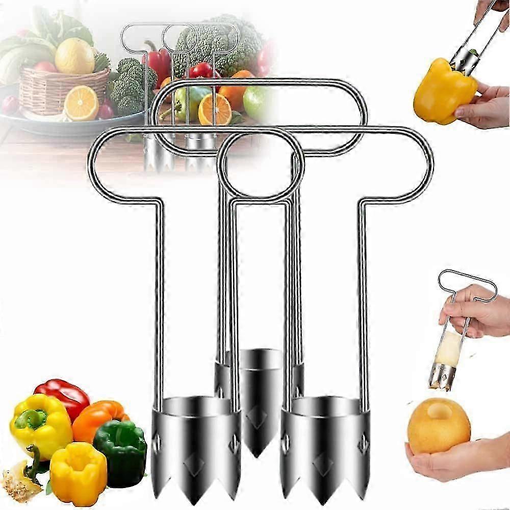 Red Bell Pepper Seed Corer,2025 New Stainless Steel Fruit Corer,Vegetable Corer Tool Cutter Pepper Seed Remover Tool,For Vegetables Fruit Corer Kitche