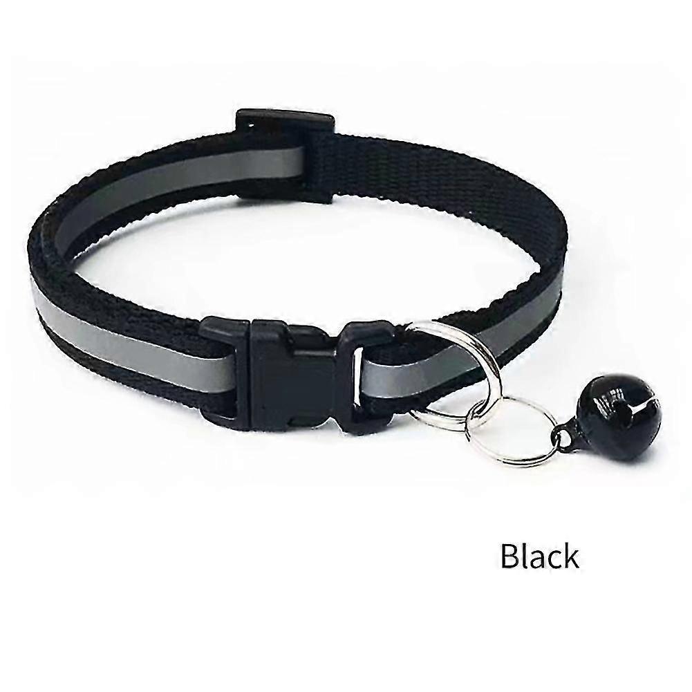 Reflective Cat Kitten Pet Collar With Bell Safety Adjustable Buckle Release Bell
